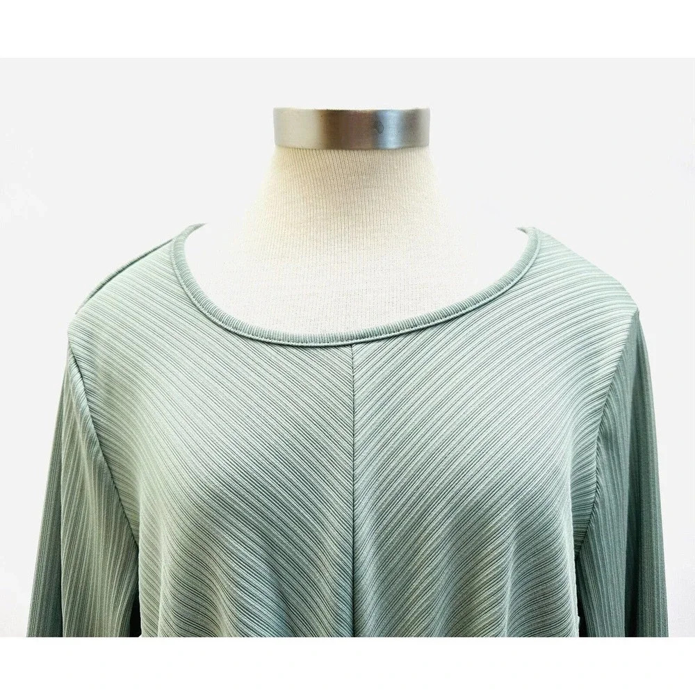 NWT NINE WEST Women Long Sleeve Pullover Round Neck Green Dress Petite Size XXL - Picture 2 of 14